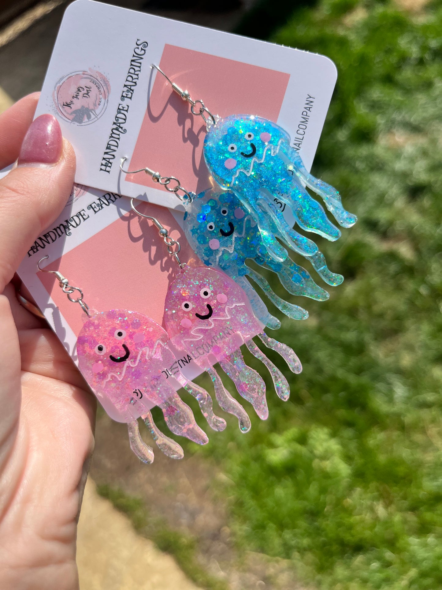 Chrome Sparkle Jellyfish Earrings