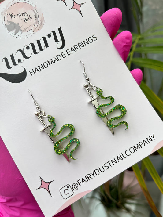 Snake and Dagger Earrings