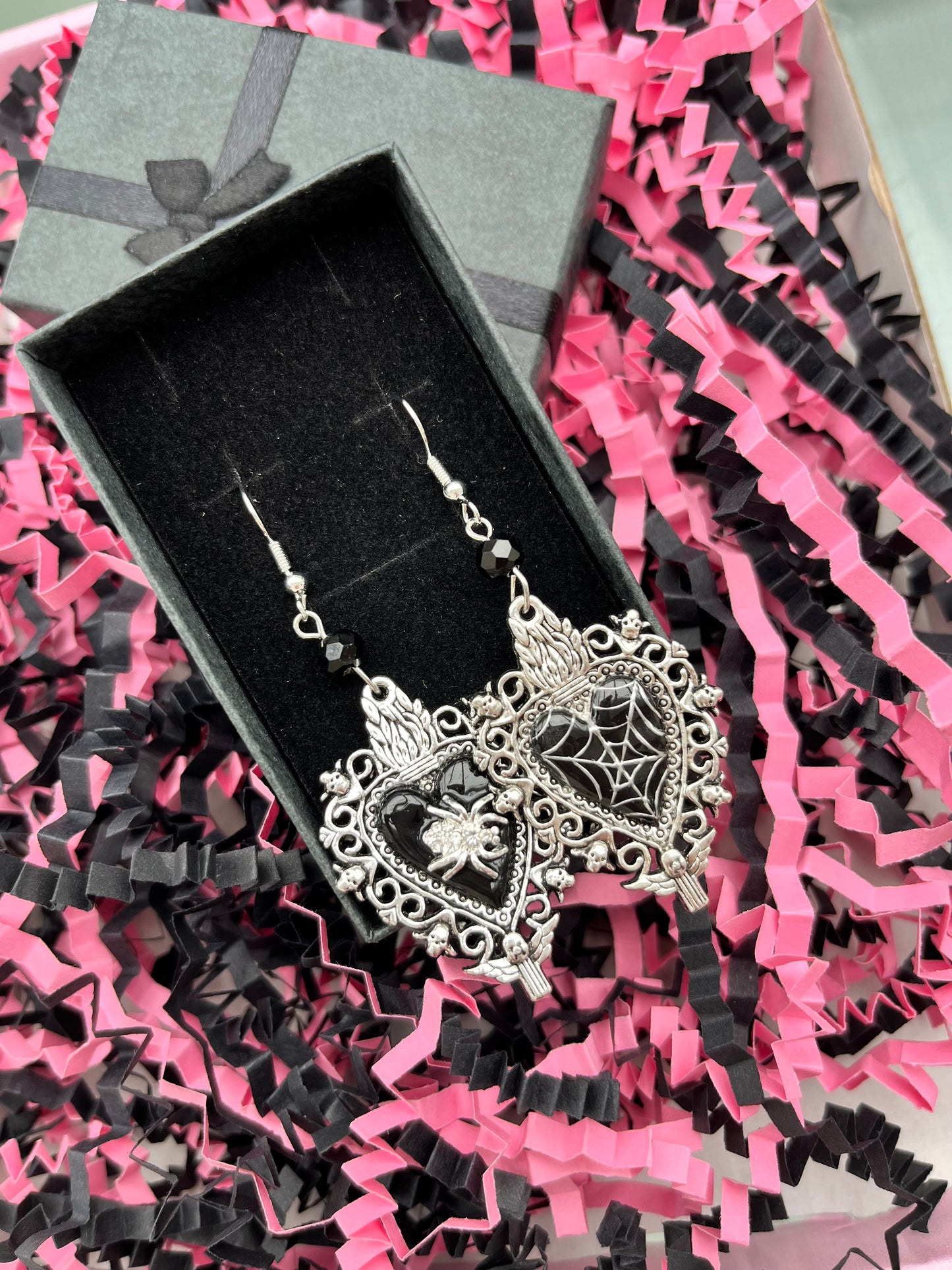 Gothic Spider Web Earrings