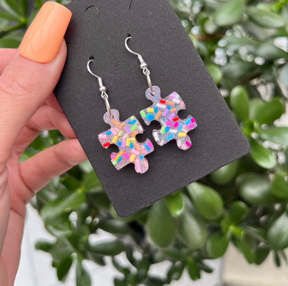 Candy Puzzle Piece Earrings