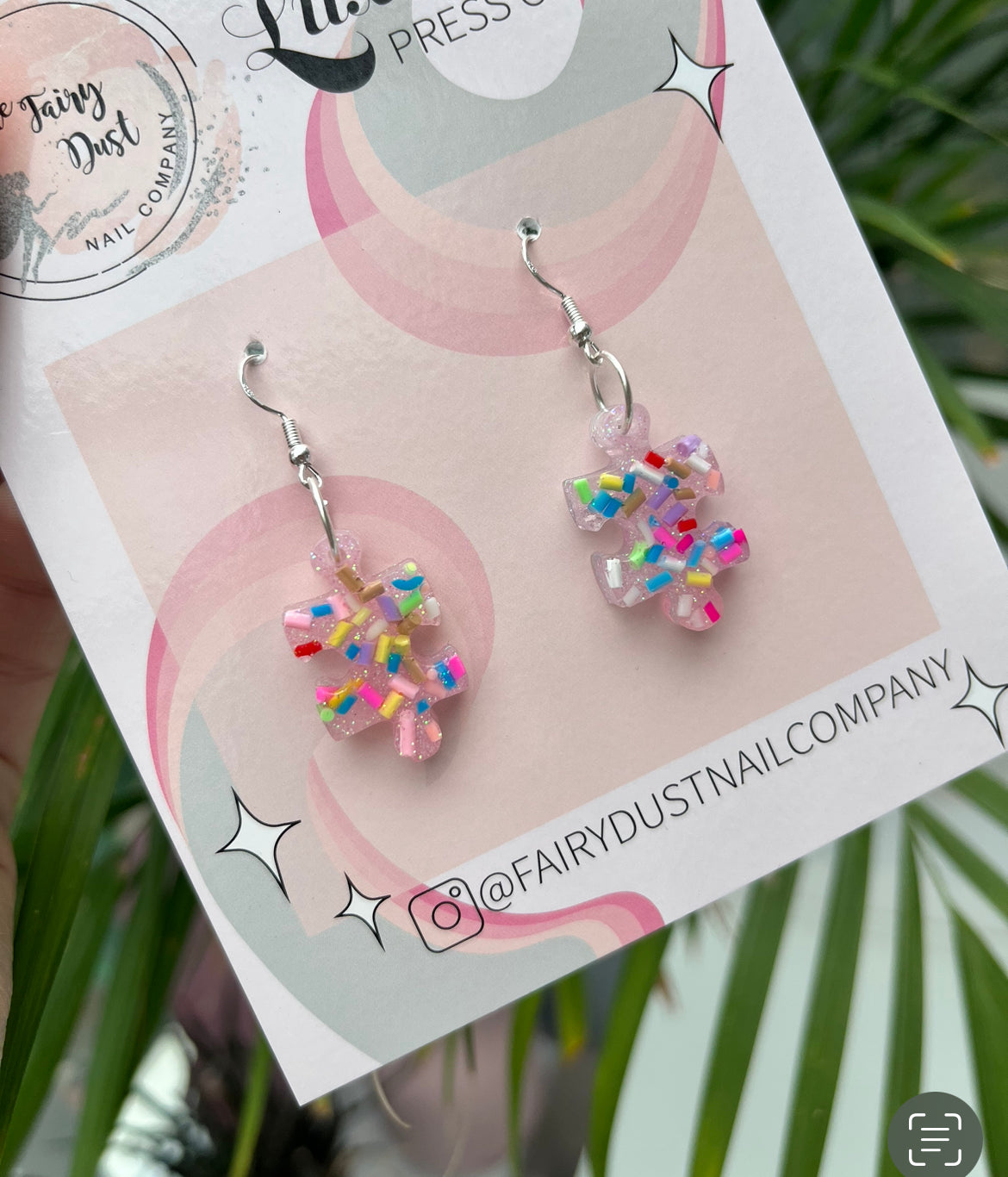 Candy Puzzle Piece Earrings