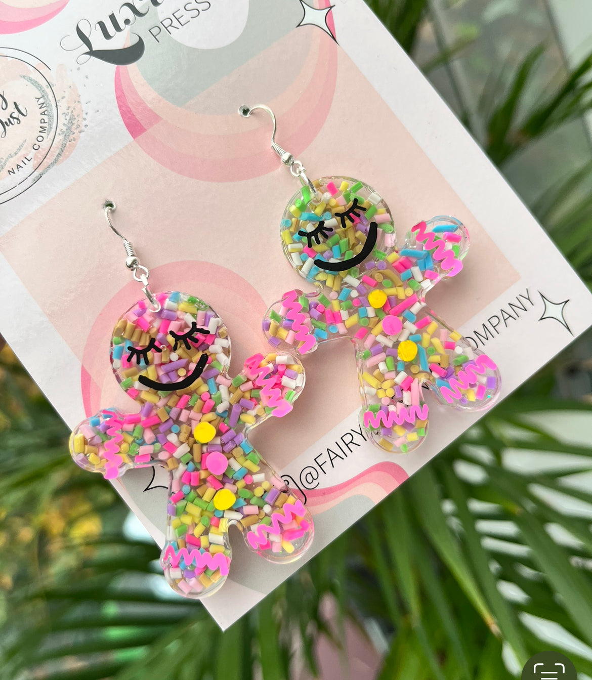 Candy Gingerbread Man Earrings