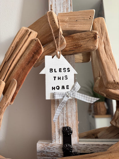 Clay 'Bless This House' Decoration