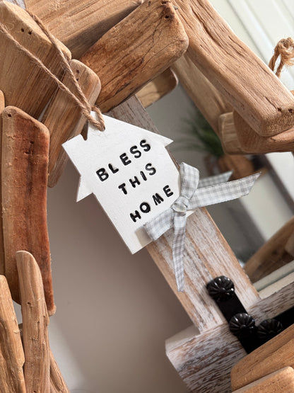 Clay 'Bless This House' Decoration