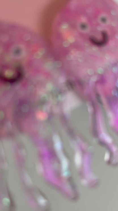 Chrome Sparkle Jellyfish Earrings