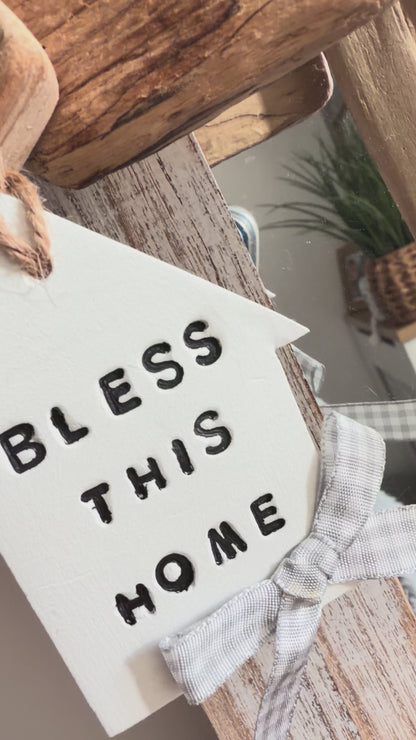 Clay 'Bless This House' Decoration